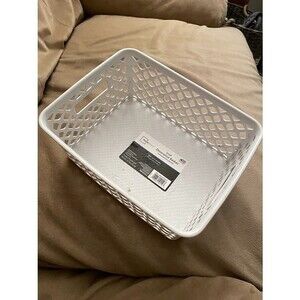Mainstays Small White Decorative Basket 10 x 7.75 x 4"